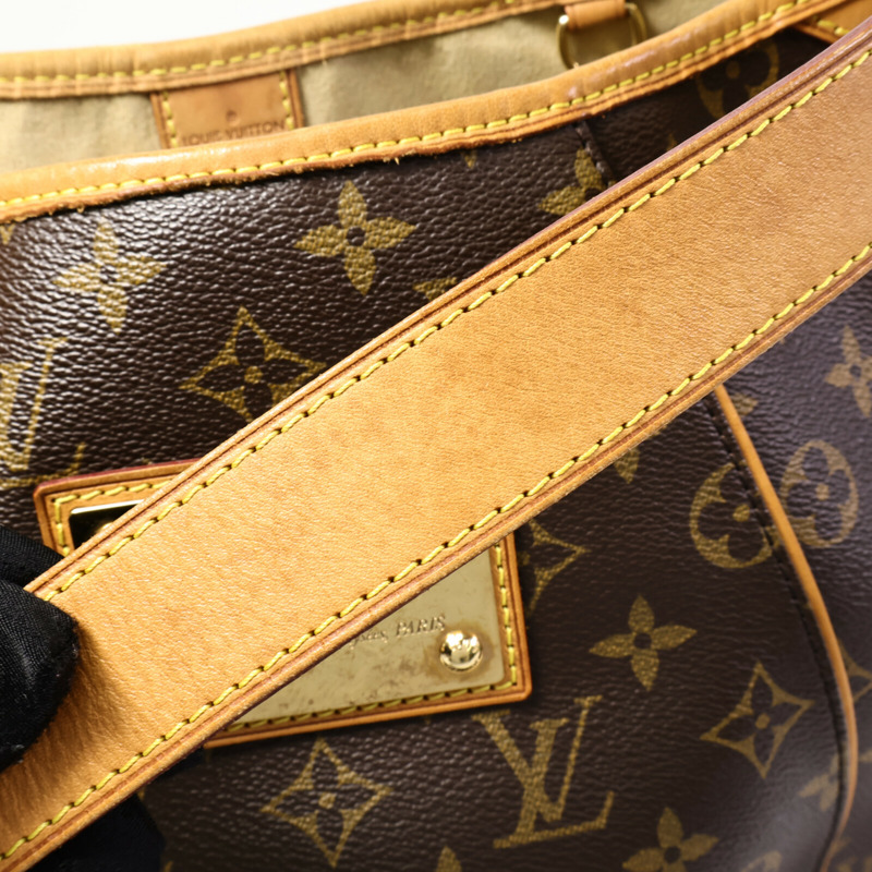 LOUIS VUITTON Monogram Galliera PM金扣肩背袋棕色-14