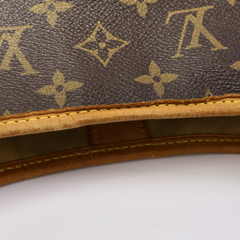 LOUIS VUITTON Monogram Galliera PM金扣肩背袋棕色-17