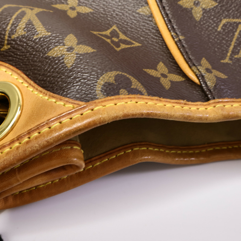 LOUIS VUITTON Monogram Galliera PM金扣肩背袋棕色-18