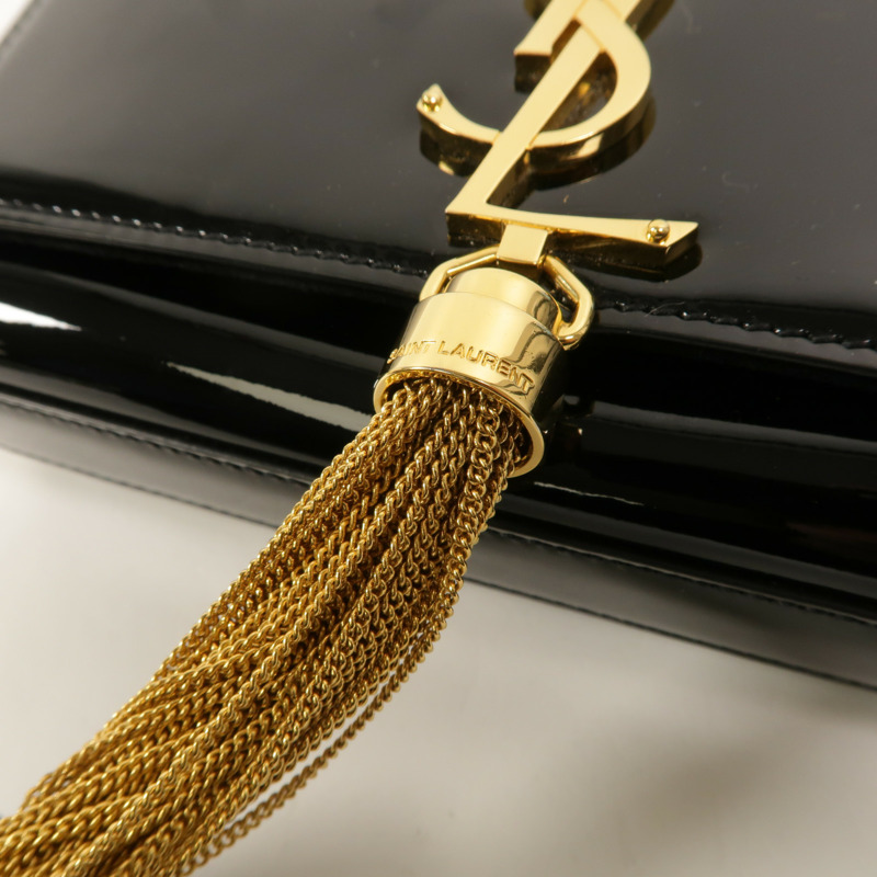 SAINT LAURENT 漆皮皮革Kate Small鏈帶肩背袋-9