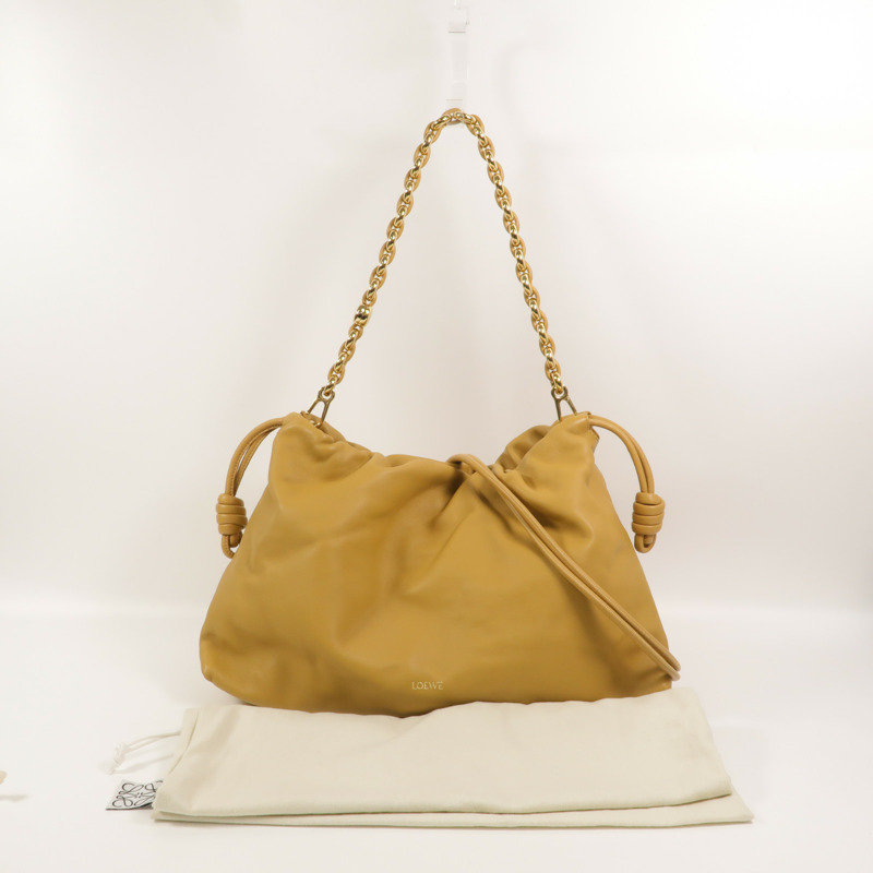 LOEWE 羊皮皮革Flamenco Purse Large鏈帶手挽肩背兩用袋-9