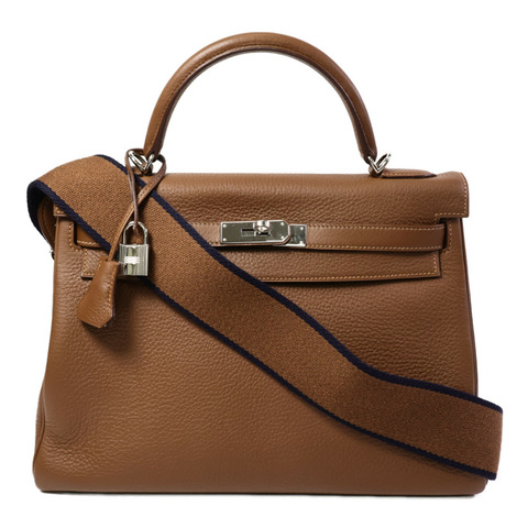 HERMES Clemence皮革Kelly 32手挽肩背兩用袋