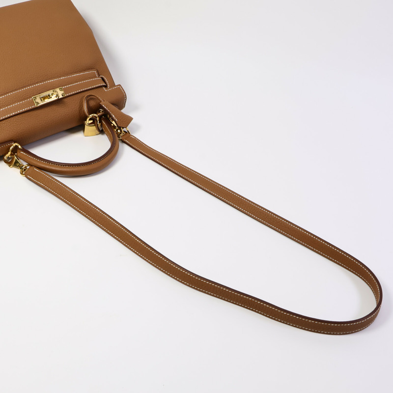 HERMES Togo皮革Kelly 25手挽肩背兩用袋Gold-8