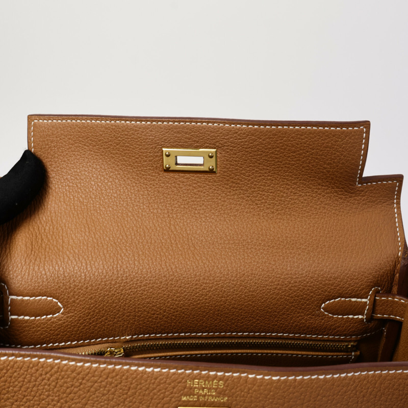 HERMES Togo皮革Kelly 25手挽肩背兩用袋Gold-14