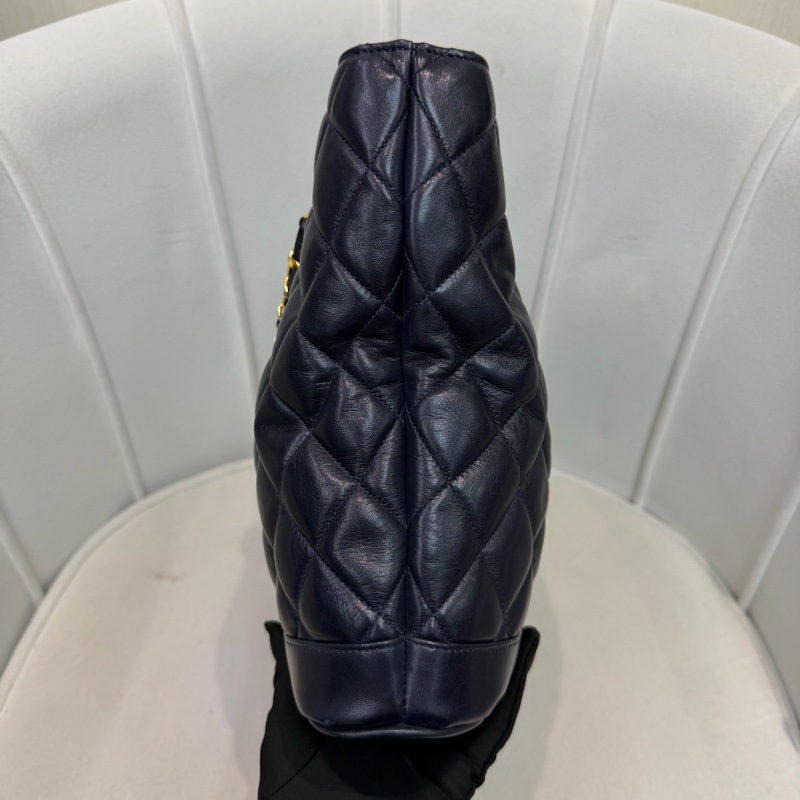 CHANEL 寶藍色中古菱格紋 TOTE BAG XC482-3