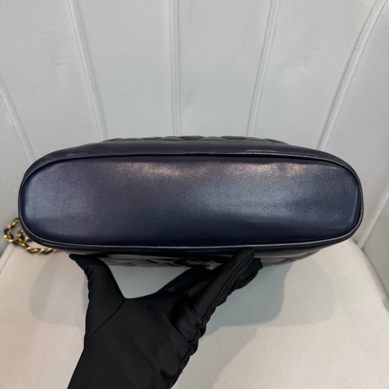 CHANEL 寶藍色中古菱格紋 TOTE BAG XC482-5