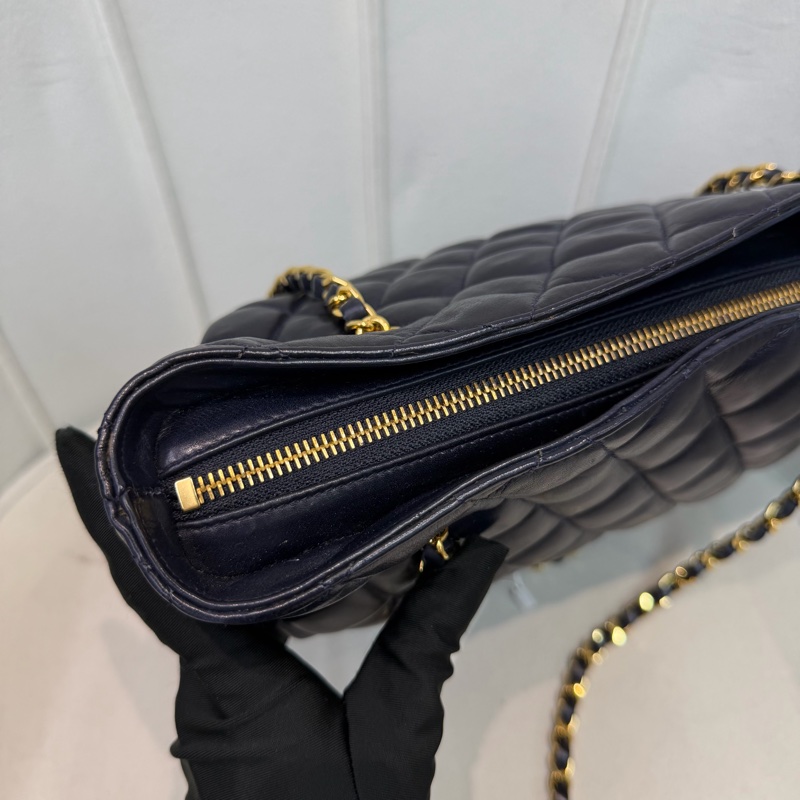 CHANEL 寶藍色中古菱格紋 TOTE BAG XC482-15