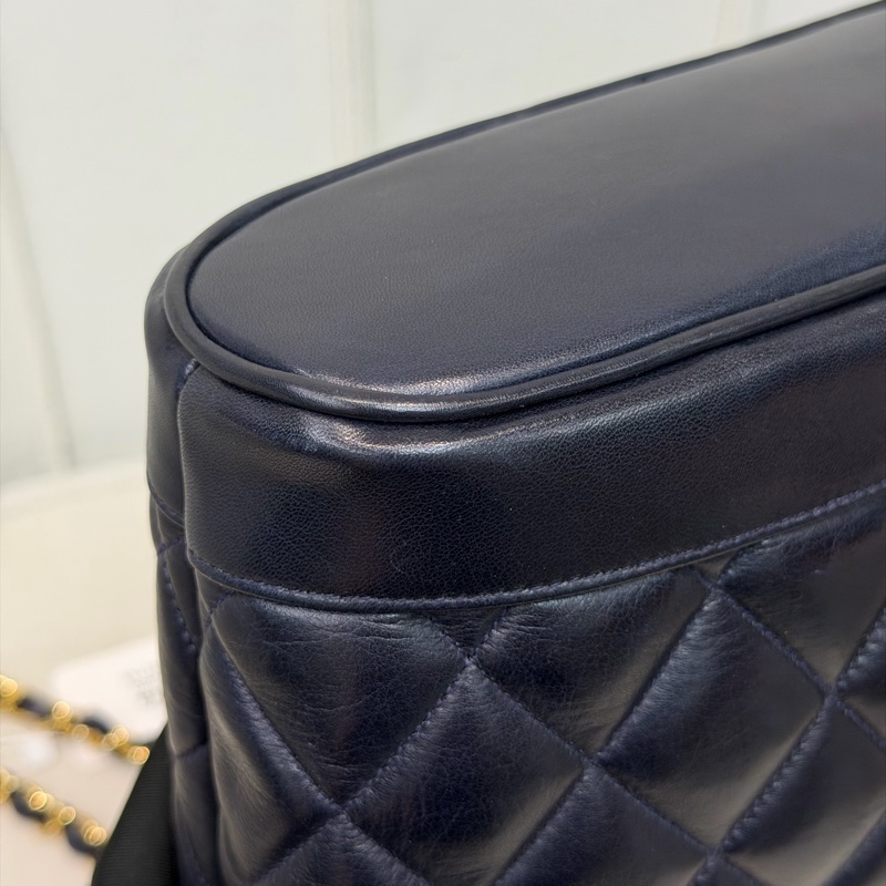 CHANEL 寶藍色中古菱格紋 TOTE BAG XC482-30
