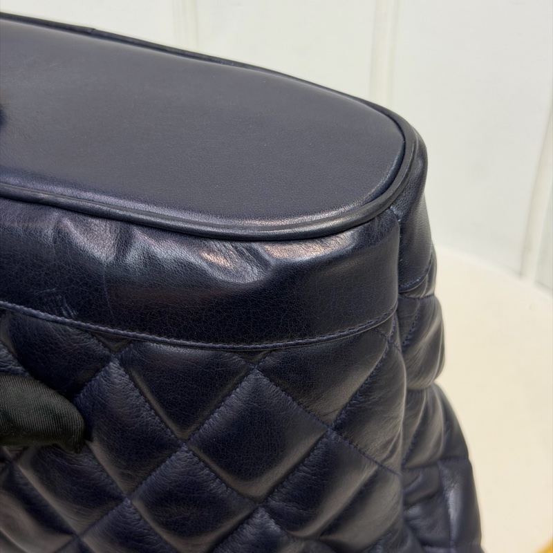 CHANEL 寶藍色中古菱格紋 TOTE BAG XC482-33