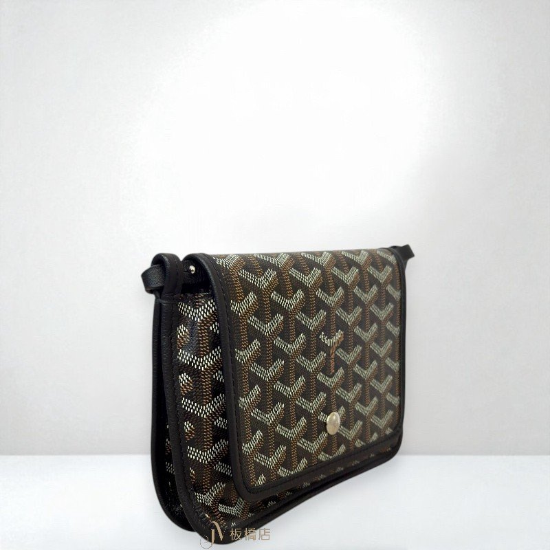 JS1443-Goyard 黑色Plumet Pocket Wallet斜背包-1
