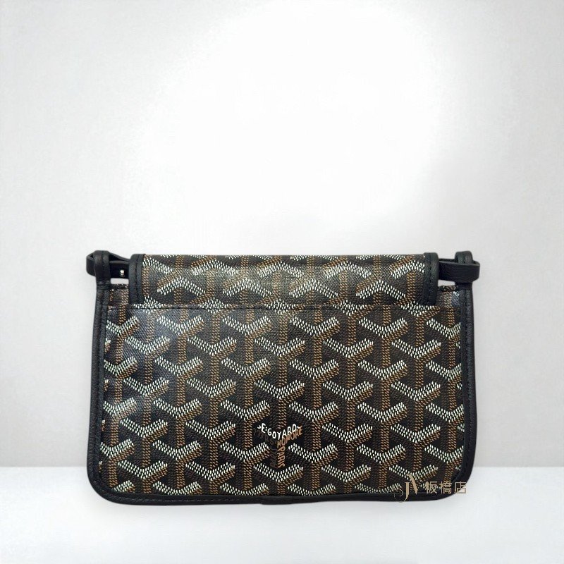 JS1443-Goyard 黑色Plumet Pocket Wallet斜背包-3