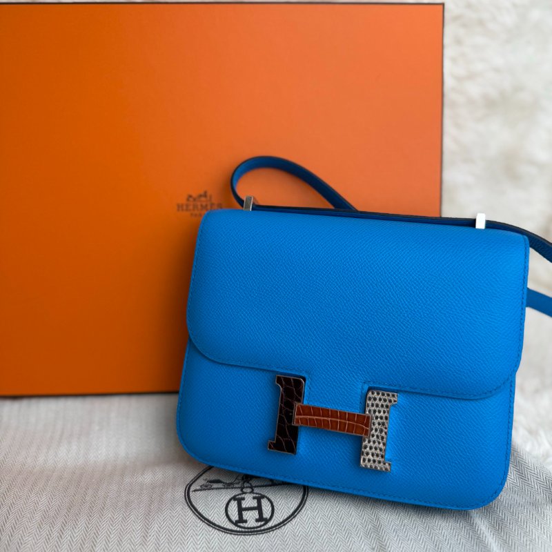 Hermès Mini Constance 19 0F 佛羅裏達藍 特別扣 Z stamp-1
