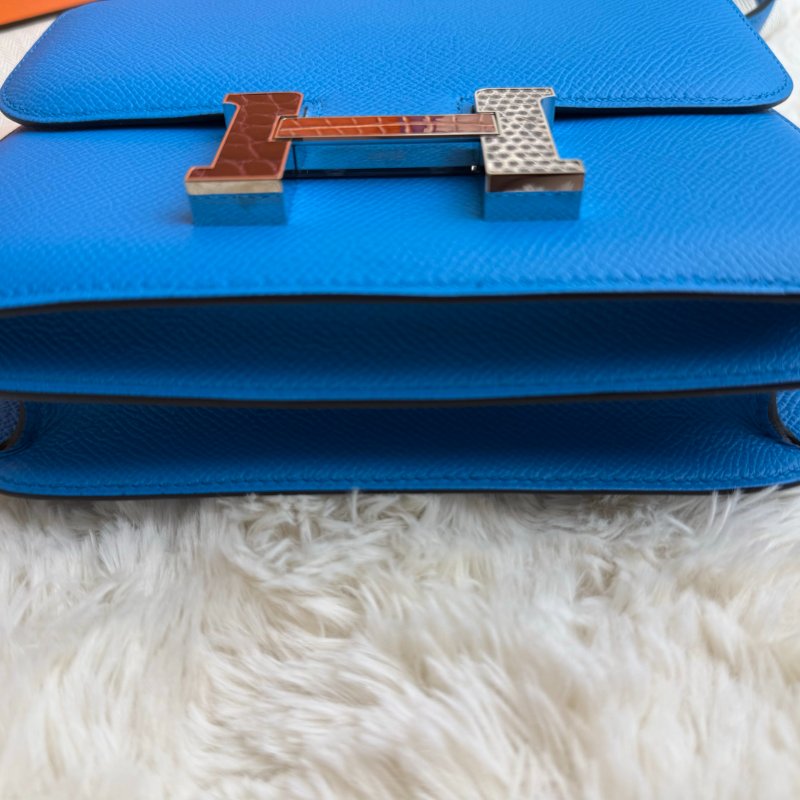 Hermès Mini Constance 19 0F 佛羅裏達藍 特別扣 Z stamp-6