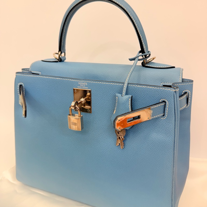 Hermes 75牛仔藍epsom Kelly28-4