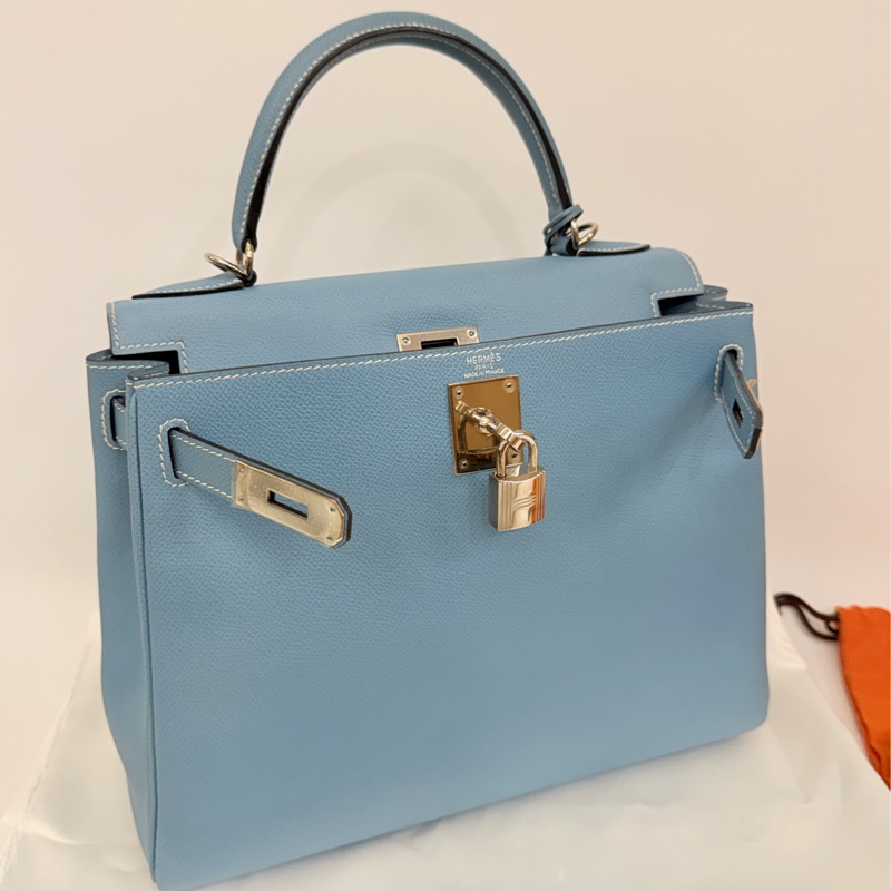 Hermes 75牛仔藍epsom Kelly28-6