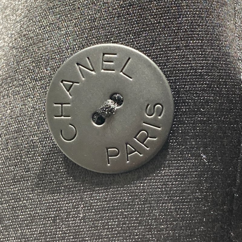 CHANEL 香奈兒 軍裝外套 黑色羊毛雙排扣短版外套-10