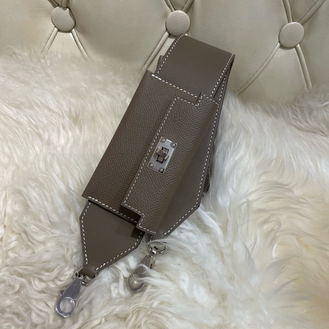 Hermès Kelly Pocket 肩帶 大象灰銀扣