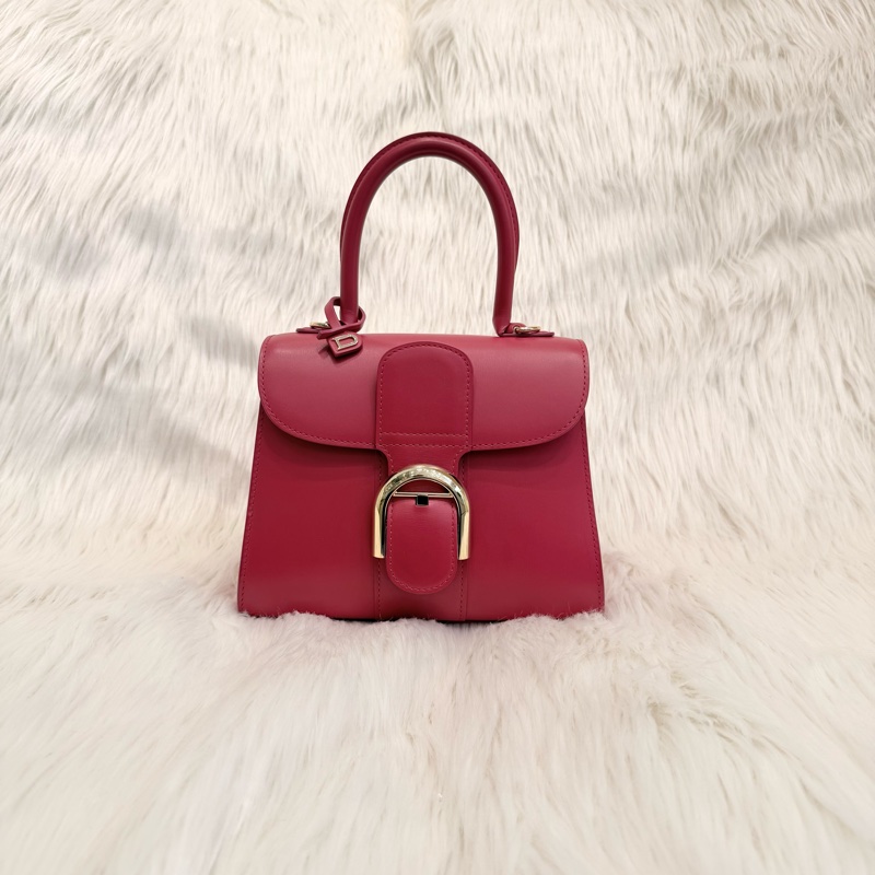 DELVAUX德爾沃 Brillant mini 莓果色小凱莉包-2