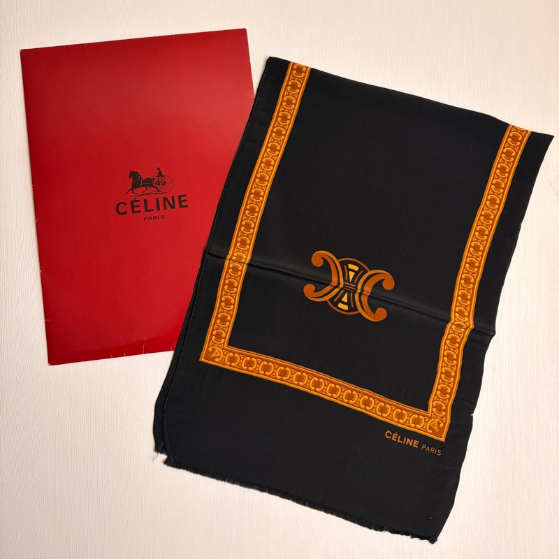 Celine 100% 純絲領巾 Twilly 絲巾 義大利製-0