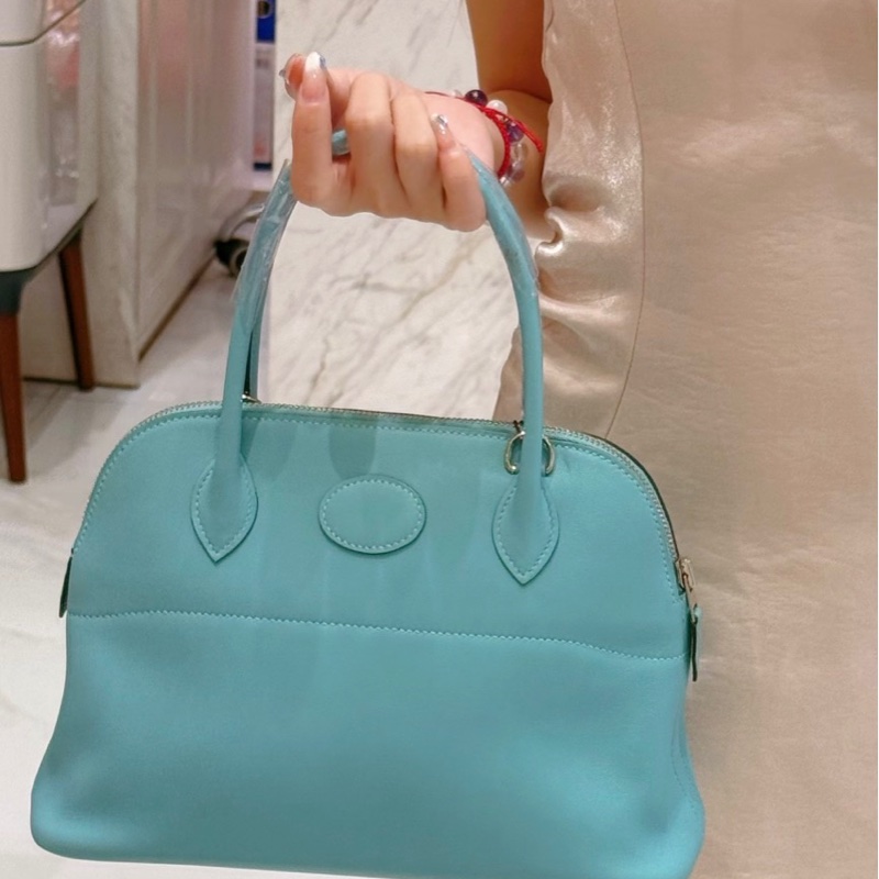 HERMES 3p環礁藍swift皮BOLIDE 27-12