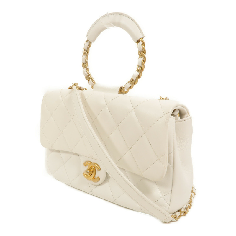 CHANEL 牛皮皮革In The Loop Medium Flap Bag鏈帶手挽肩背兩用袋-2
