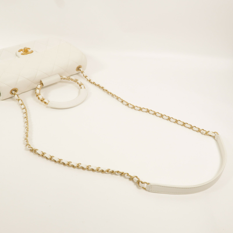 CHANEL 牛皮皮革In The Loop Medium Flap Bag鏈帶手挽肩背兩用袋-7