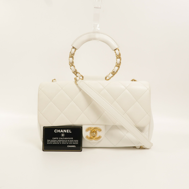 CHANEL 牛皮皮革In The Loop Medium Flap Bag鏈帶手挽肩背兩用袋-10