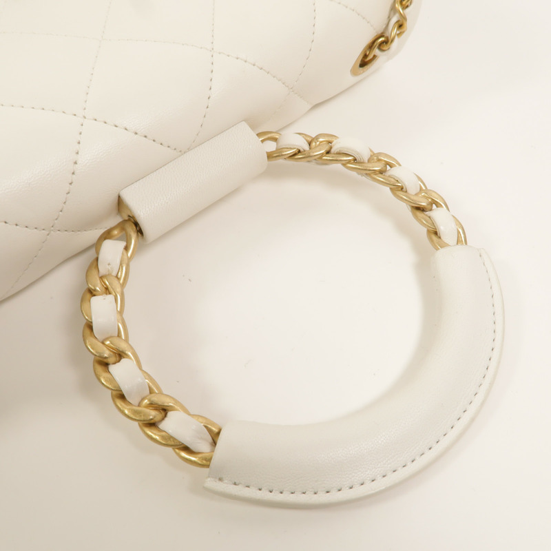 CHANEL 牛皮皮革In The Loop Medium Flap Bag鏈帶手挽肩背兩用袋-16