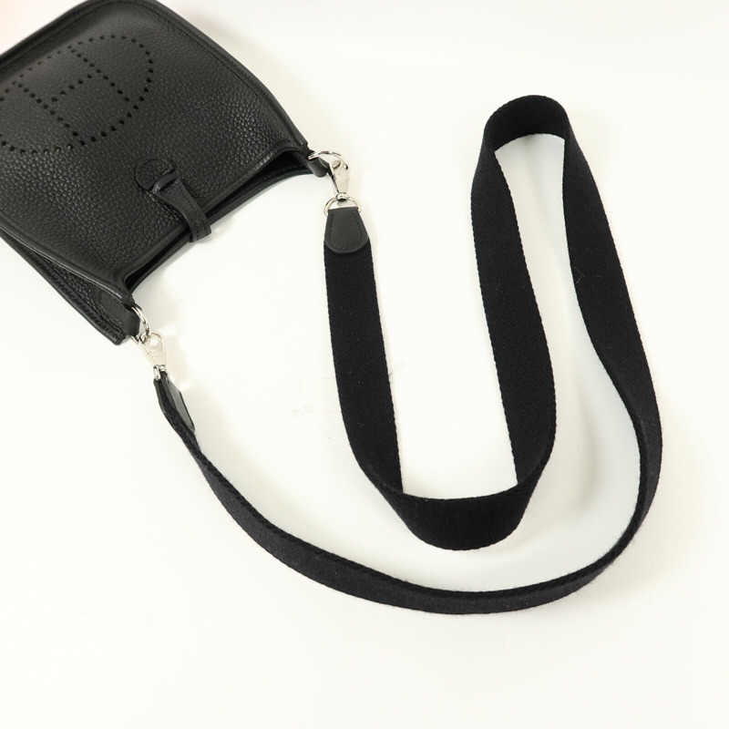 HERMES Clemence皮革Evelyne TPM肩背袋Noir-11