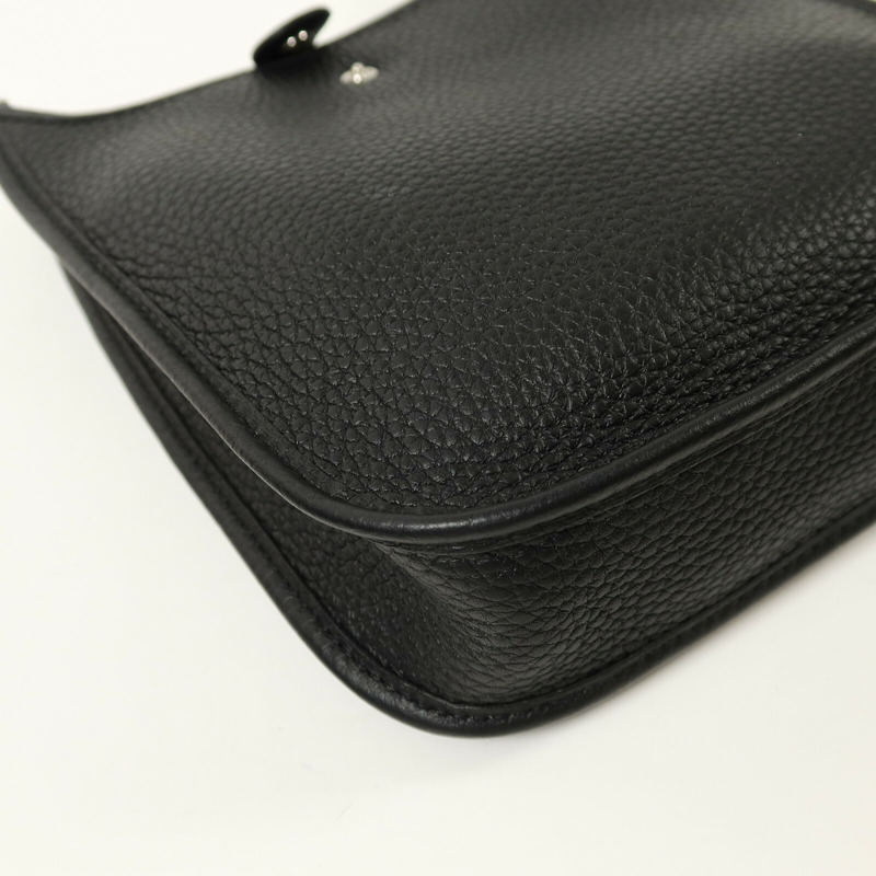 HERMES Clemence皮革Evelyne TPM肩背袋Noir-15