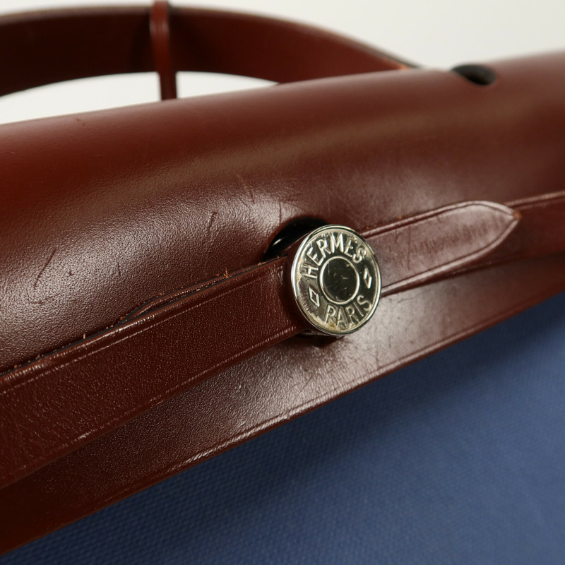 HERMES 帆布Herbag PM手挽肩背兩用袋Bleu Agate-5