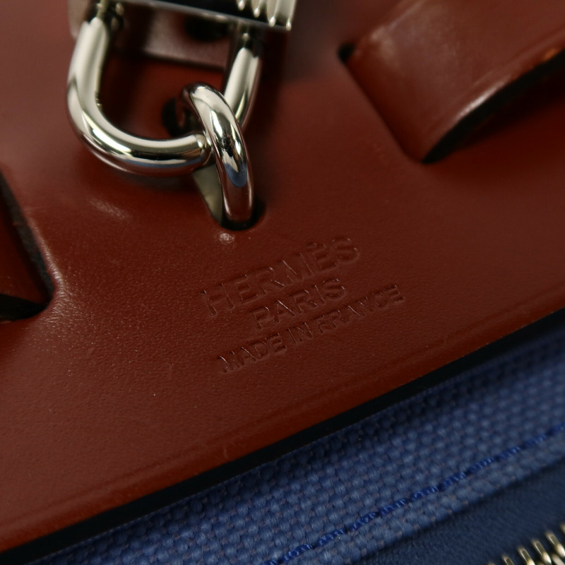 HERMES 帆布Herbag PM手挽肩背兩用袋Bleu Agate-6