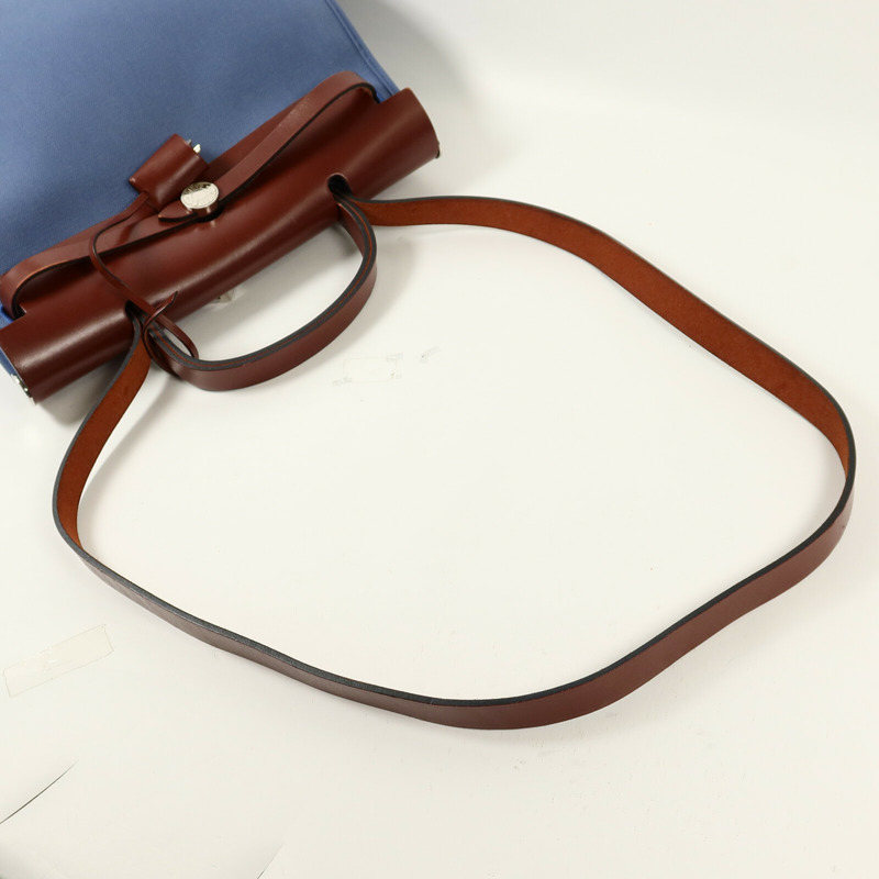 HERMES 帆布Herbag PM手挽肩背兩用袋Bleu Agate-10