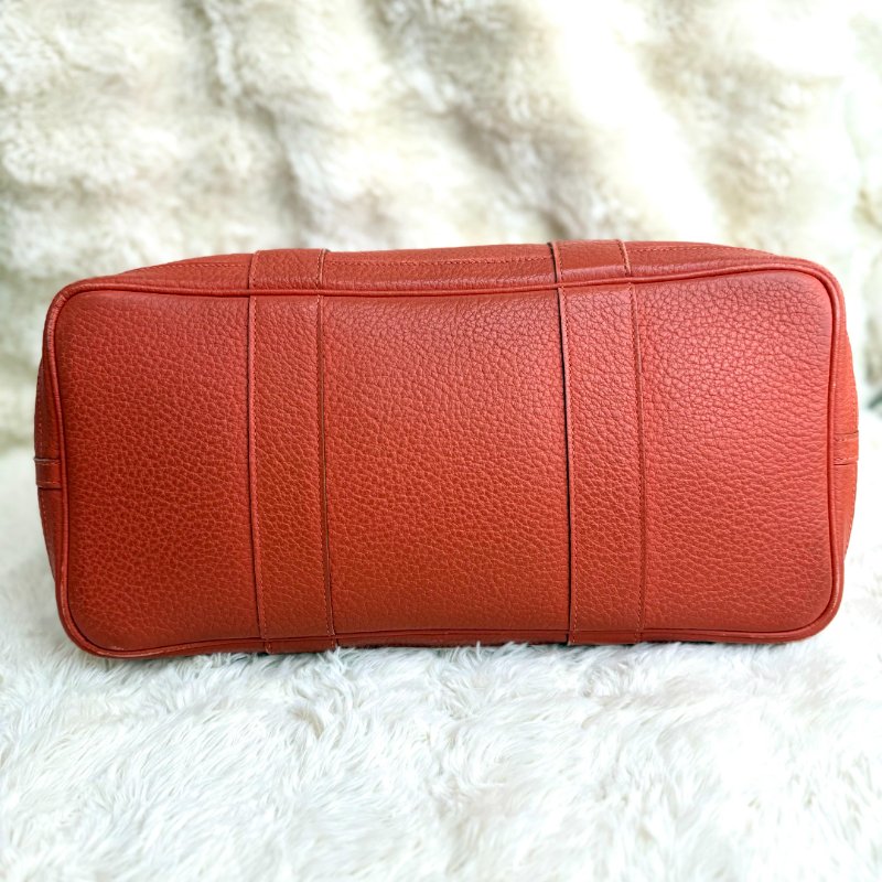 Hermès garden party 花園 磚紅色 Togo 36銀扣 框Qstamp-2