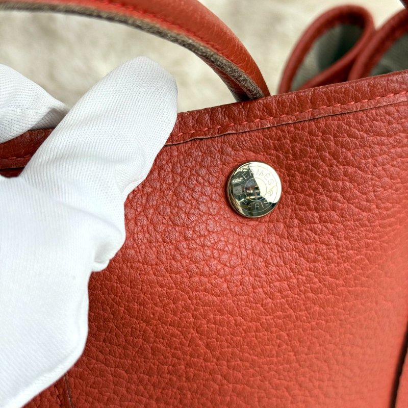 Hermès garden party 花園 磚紅色 Togo 36銀扣 框Qstamp-5