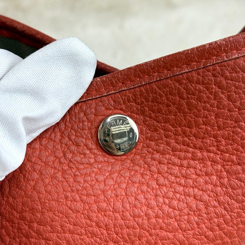 Hermès garden party 花園 磚紅色 Togo 36銀扣 框Qstamp-6