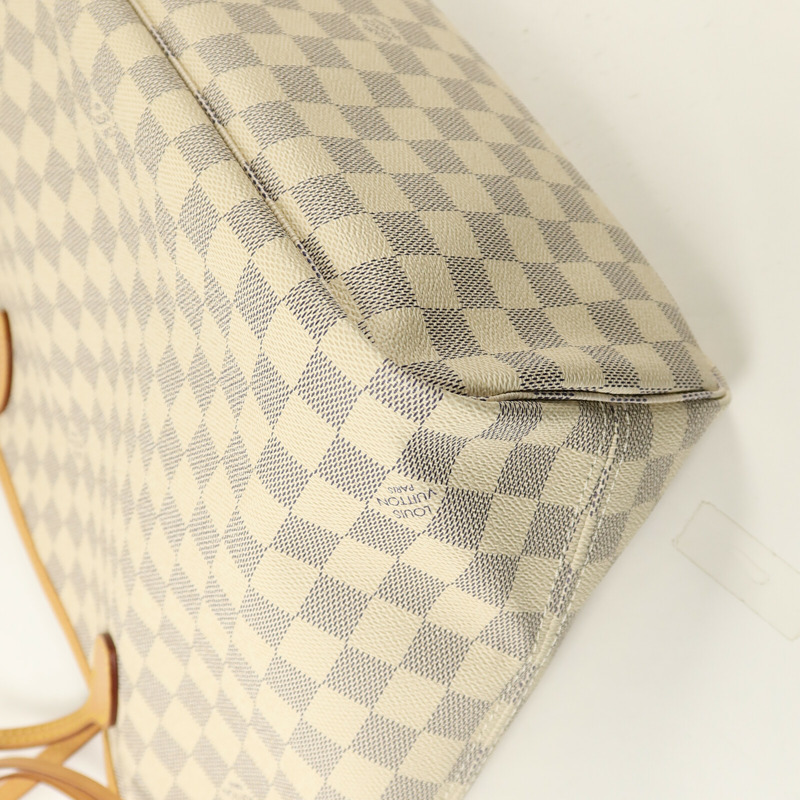 LOUIS VUITTON Damier Azur Neverfull MM手挽袋-11
