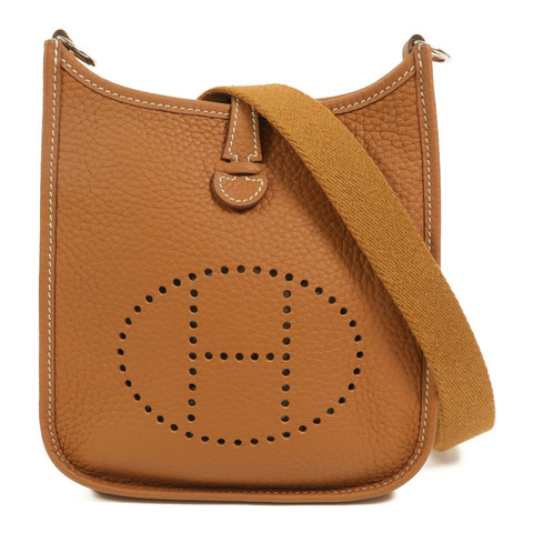 HERMES Clemence皮革Evelyne TPM肩背袋Gold