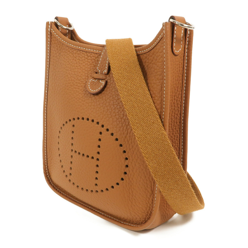 HERMES Clemence皮革Evelyne TPM肩背袋Gold-2
