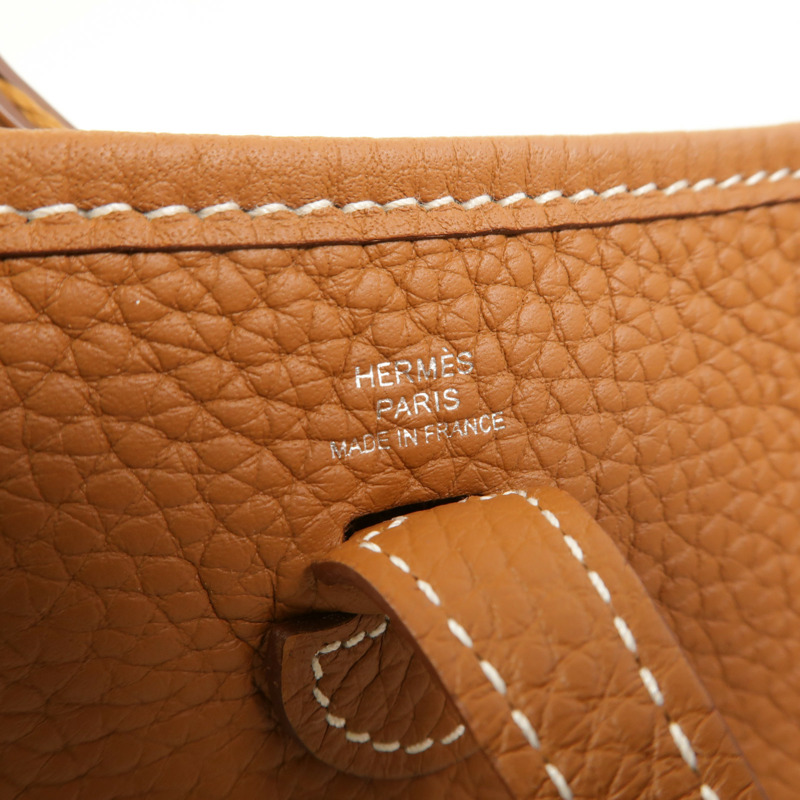 HERMES Clemence皮革Evelyne TPM肩背袋Gold-5