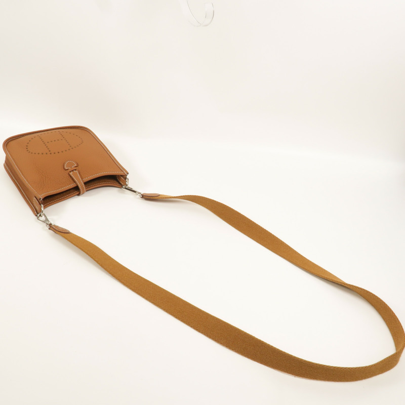 HERMES Clemence皮革Evelyne TPM肩背袋Gold-7