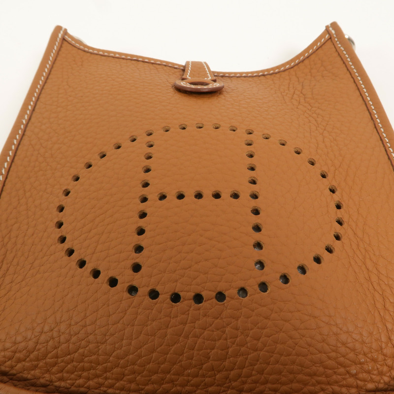 HERMES Clemence皮革Evelyne TPM肩背袋Gold-8