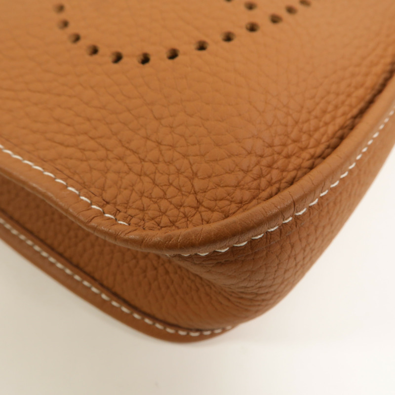 HERMES Clemence皮革Evelyne TPM肩背袋Gold-12