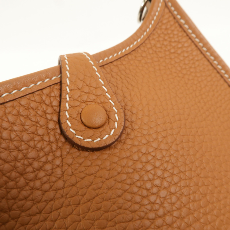 HERMES Clemence皮革Evelyne TPM肩背袋Gold-15