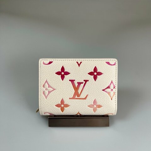 LV M83481/晶片款 Cléa 粉色漸層 二折短夾