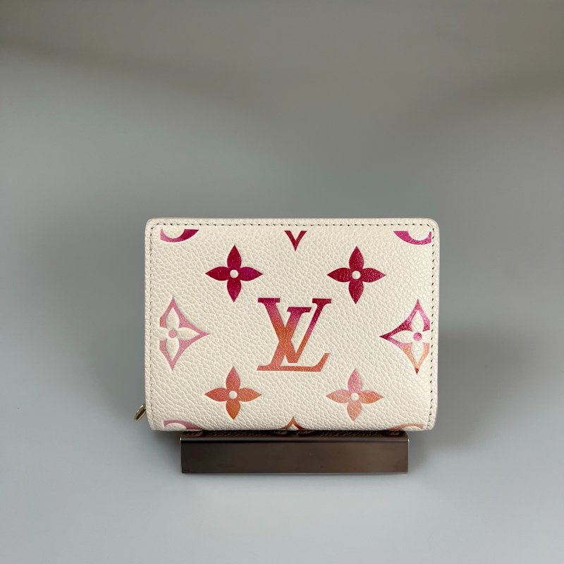 LV M83481/晶片款 Cléa 粉色漸層 二折短夾-0