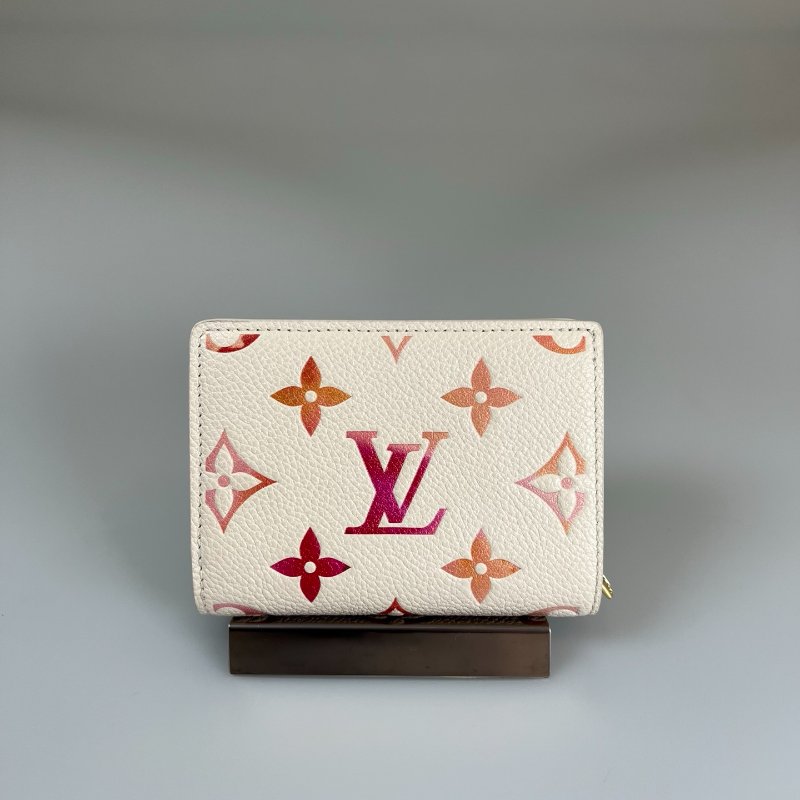 LV M83481/晶片款 Cléa 粉色漸層 二折短夾-1