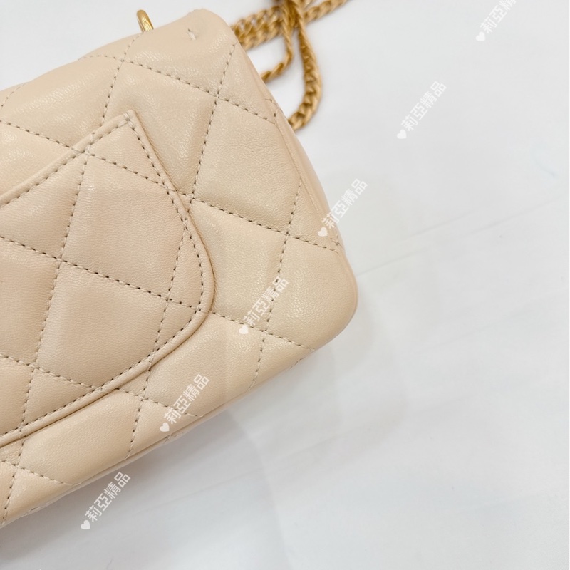 莉亞精品♡Chanel AS3828 愛心調節釦19cm 淺米色 二手-11