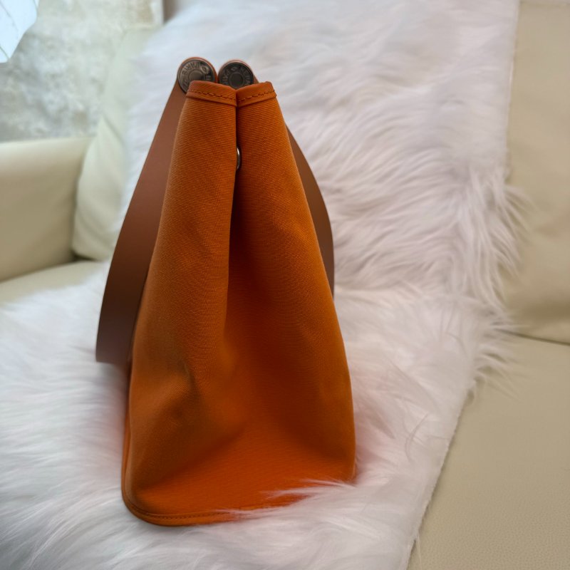 Hermès Cabag 橙色 帆布 單色-1