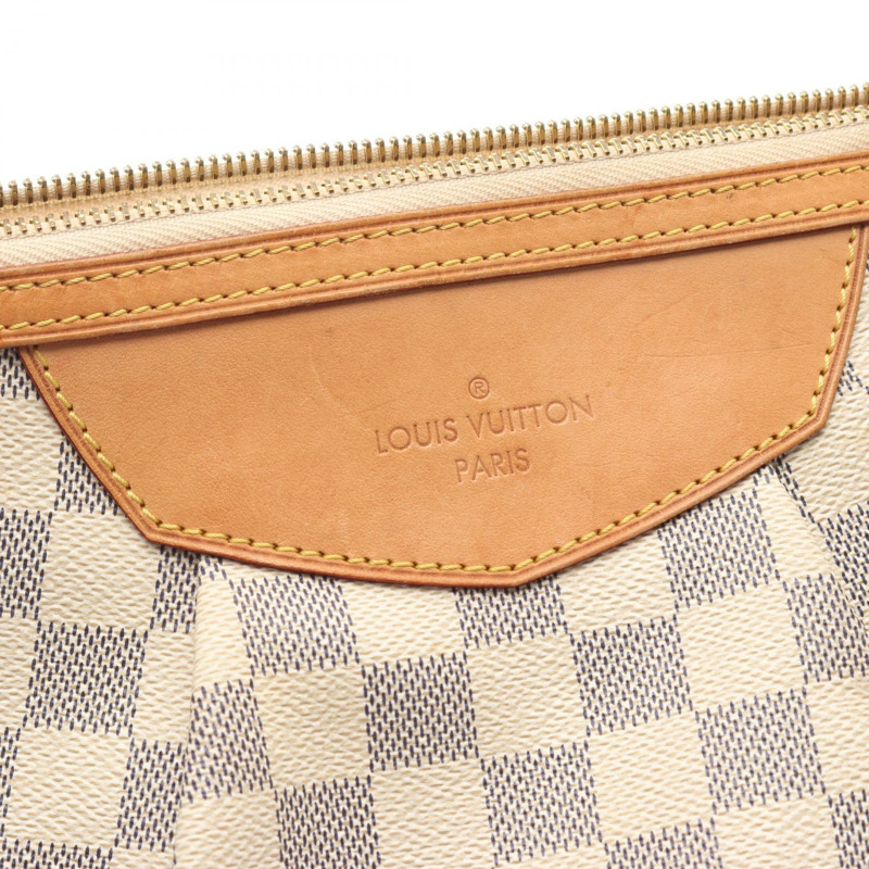 LOUIS VUITTON Siracusa 小號單肩包 N41113 Damier Azur 帆佈白色二手 LV-7